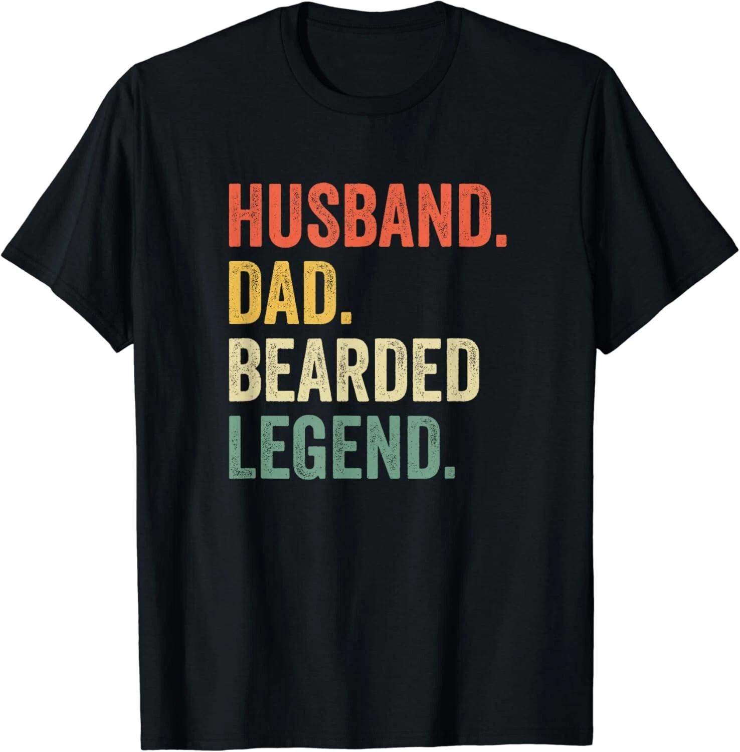Funny Bearded Husband Dad Beard Legend Vintage Gift Unisex T-Shirt M