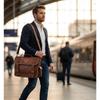 Handmade Full Grain Leather Messenger Bag by Parrys Leather World, Vintage Laptop Briefcase for Work