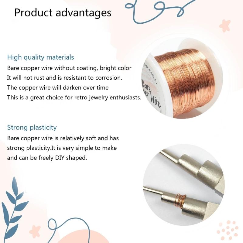 Versatile Copper Wire for Jewelry and Craft Projects Soft and Bendable 0.3mm Beading Cord for DIY Workshop Home Decor