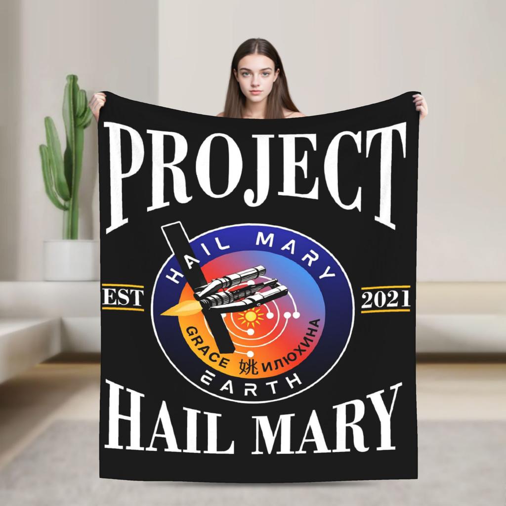 Project Hail Mary Poster Blanket Girls Flannel Bedding Throws For Living Room Soft Comfy Custom Quality Bedspread Gift Idea
