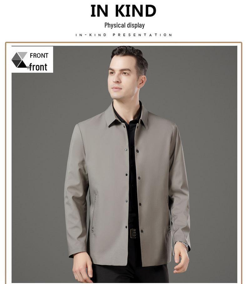 Men's Seamless Jacket for Autumn/Winter 2025: High-End Business Casual Outerwear for Middle-Aged and Elderly.