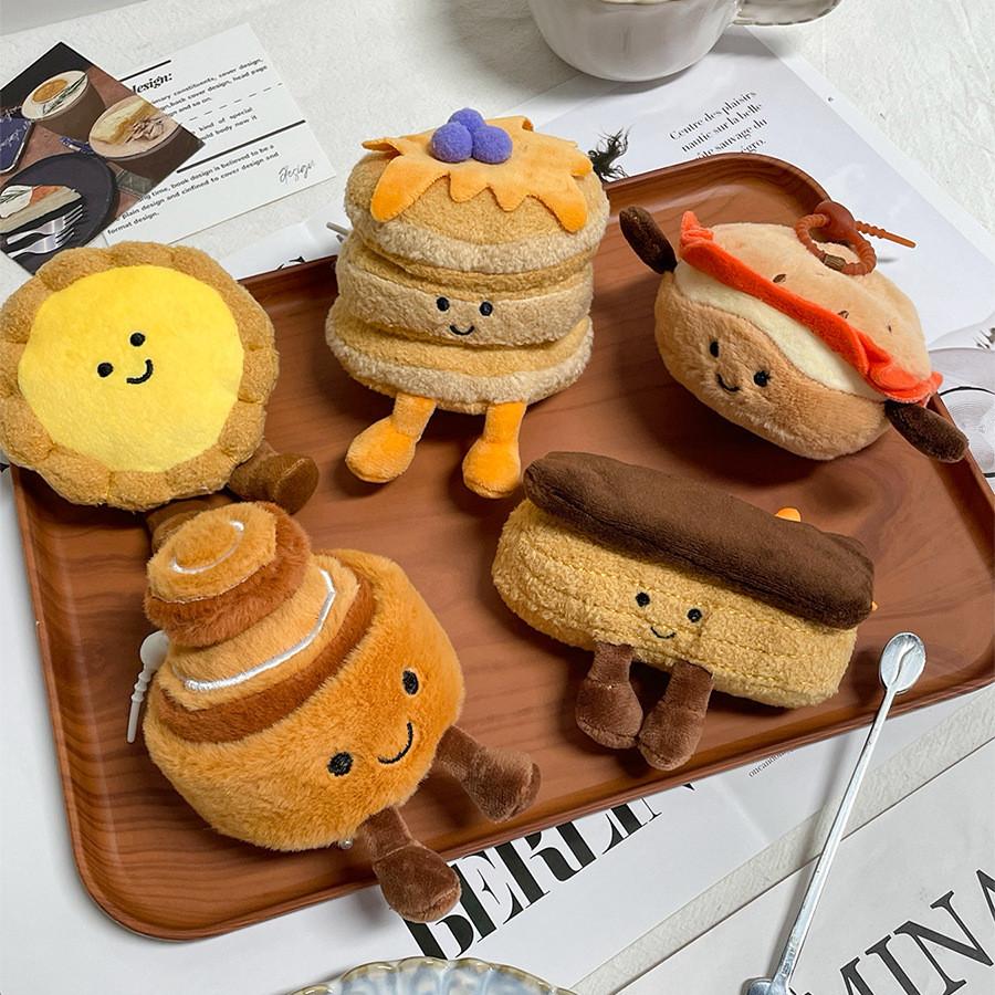 Egg Tarts Puffs Pancakes And Bagels Plush Pendants With Short Plush Filling For Kids And Adults