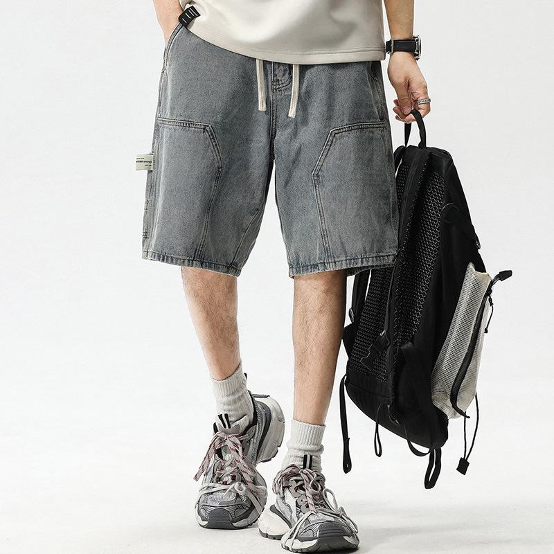 

Ностальгические модные рабочие брюки в стиле хай-стрит, свободные летние тонкие брюки-капри, прямые брюки до середины икры 5XL