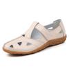 Women's Summer Genuine Leather Moccasins: Casual Sandals with Hollow Design - Perfect for Moms and Nurses