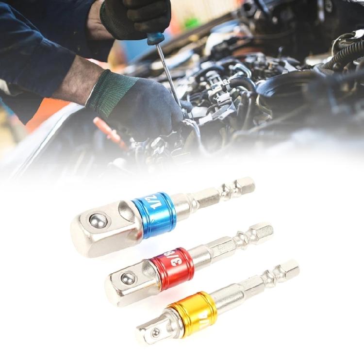 1/4in 3/8in 1/2in Stecknussadapter Verlängerung Vierkant-Stecknussadapter Stecknuss zu Bohradapter Bohrerbit Bohrerverlängerungsbit