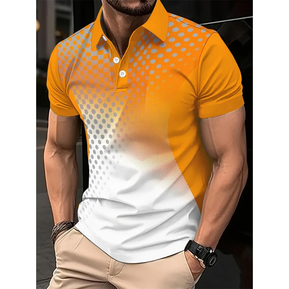 Fashion Polka Dot Pattern Men's Polo Shirt