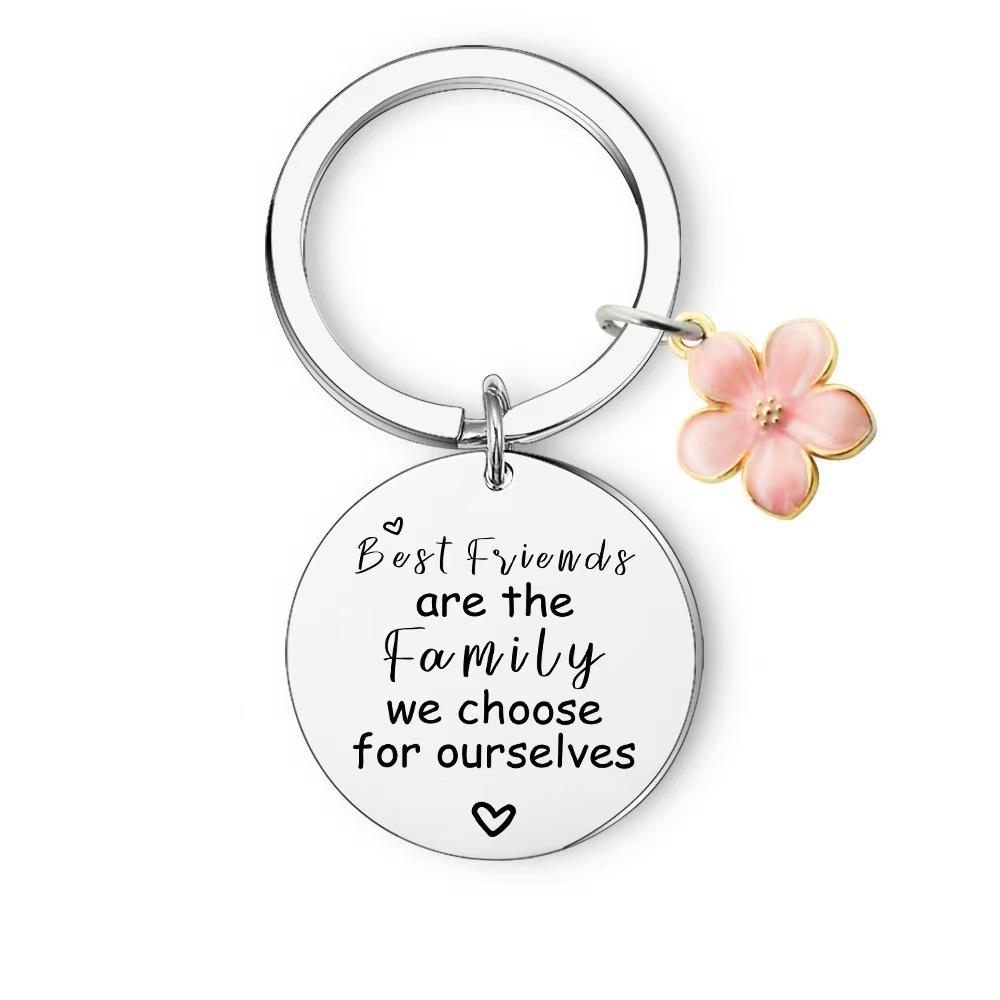 Stainless Steel Grateful Mothers Day Birthday Gift DIY Small Accessories Creative Keychain Stainless Steel Keychain for Backpack Bag Pendant