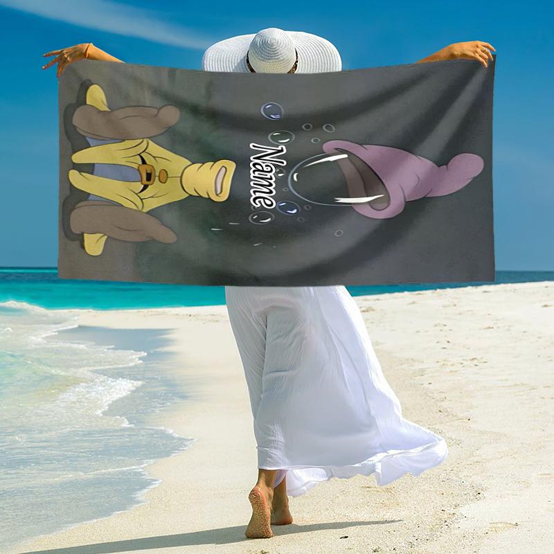 Personalized Princesses Circle Beach Towel Microfiber Beach Towel Thin Absorbent for Beach Swimming Yoga Bath Sports. 0910278