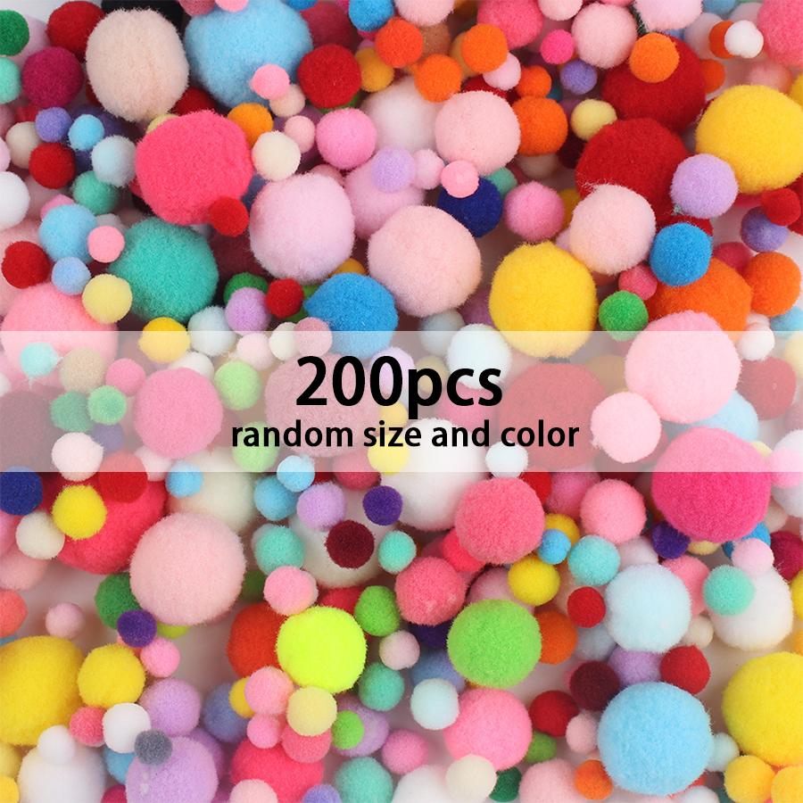 

200/500pcs Fluffy Pom Poms Colorful DIY Felt Craft Handmade Sewing Tool Home Decor for Doll Greeting Cards Hair Accessories XJM