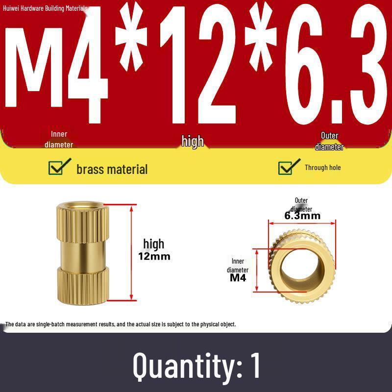 Zwei-Wege-Spritzguss Kupfer Rändelmuttereinsatz (M2-M8)