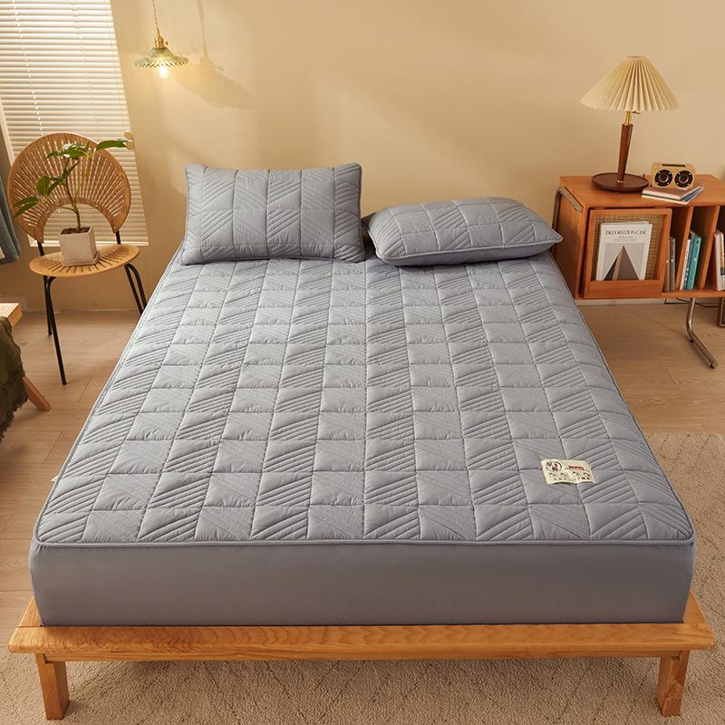 

Class A Cotton & Soybean Fiber Quilted Mattress Protector - Full Cover Non-Slip Bed Cover Matching Pillowcases Pair