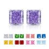 Cercei Stud Pătrați cu Diamant High Carbon Argint Sterling 925 Culoare Premium Tăietură Floare de Gheață Bijuterii pentru Banchet FemeiProdus bun
