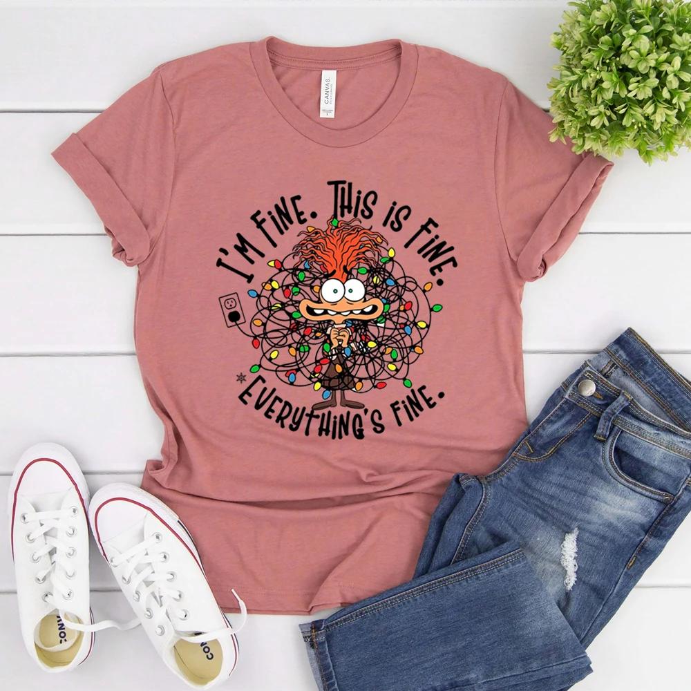 Anxiety Christmas Shirt Everything Is Fine TShirt Inside Out Emotions Tee Unisextal Health Christmas Shirt Xmas Matching Tops Gift