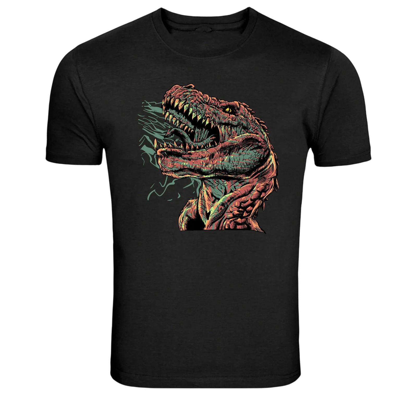 Roaring T-Rex Dinosaur Head Prehistoric Graphic T-Shirt M