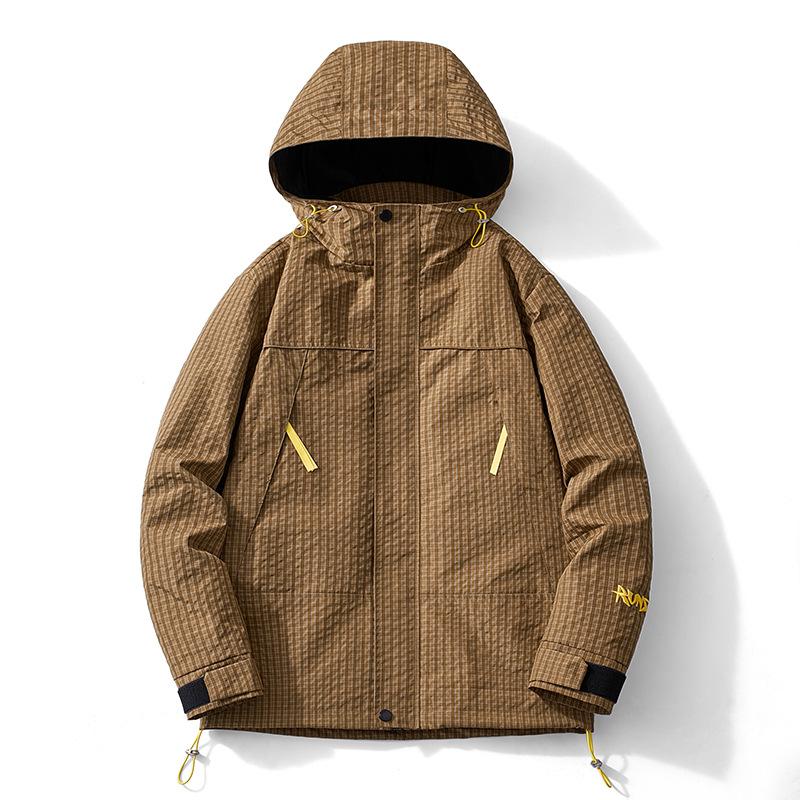 Spring Men's Outdoor Sports Single-layer Embroidered Storm Jacket Windproof Waterproof Breathable Mountaineering Clothing Couple Coat