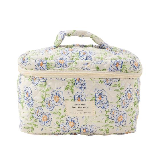 Portable Cosmetic Bag Colorful Print Zipper Closure Large Capacity with Handle Portable Wash Pouch Multi-function Item Storage Bag Travel Toiletry Bag