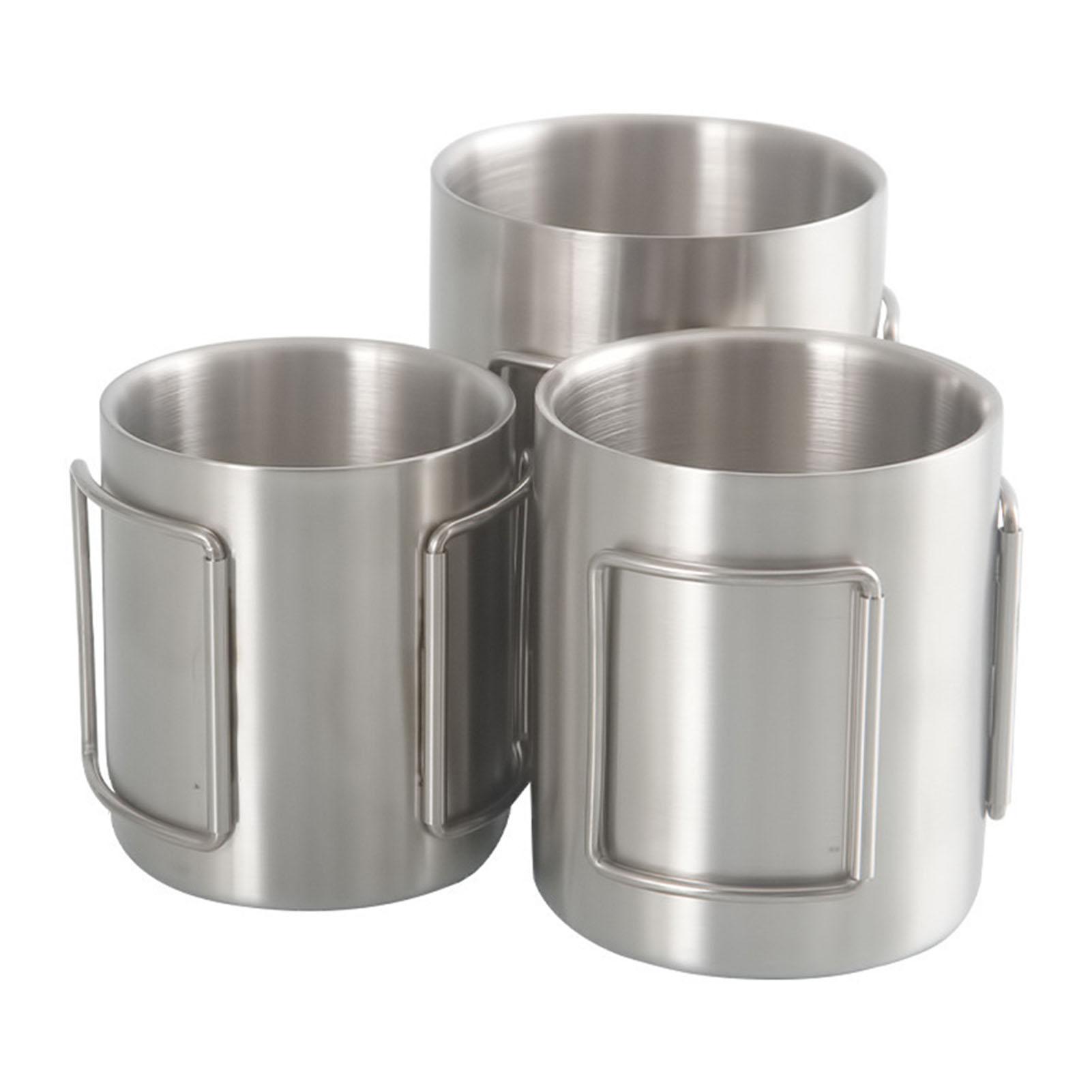 

Camping Cup 200ml 300ml 400ml Stainless Steel Water Cup Tea Cup Coffee Mug with Foldable Handles for Outdoor Camping 200ML
