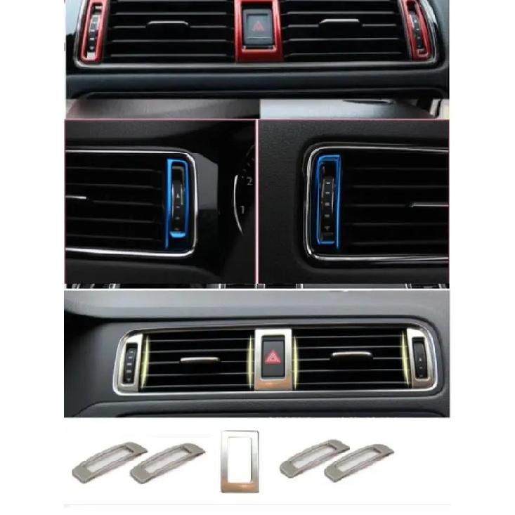Car stickers stainless steel trim the front air-conditioning outlet decoration Cover Trim for Volkswagen Jetta MK6 2015-2018