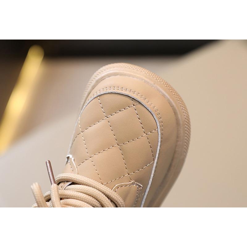 Retro Simple Children's Autumn New Plaid Warm Boots