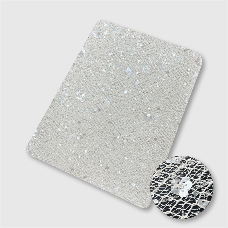 130cm X 1/3/5yard Mesh Embroidery Sequin Fabric Transparent Netting for DIY Women's Dress Formal Gownperformance Outfit Fabric
