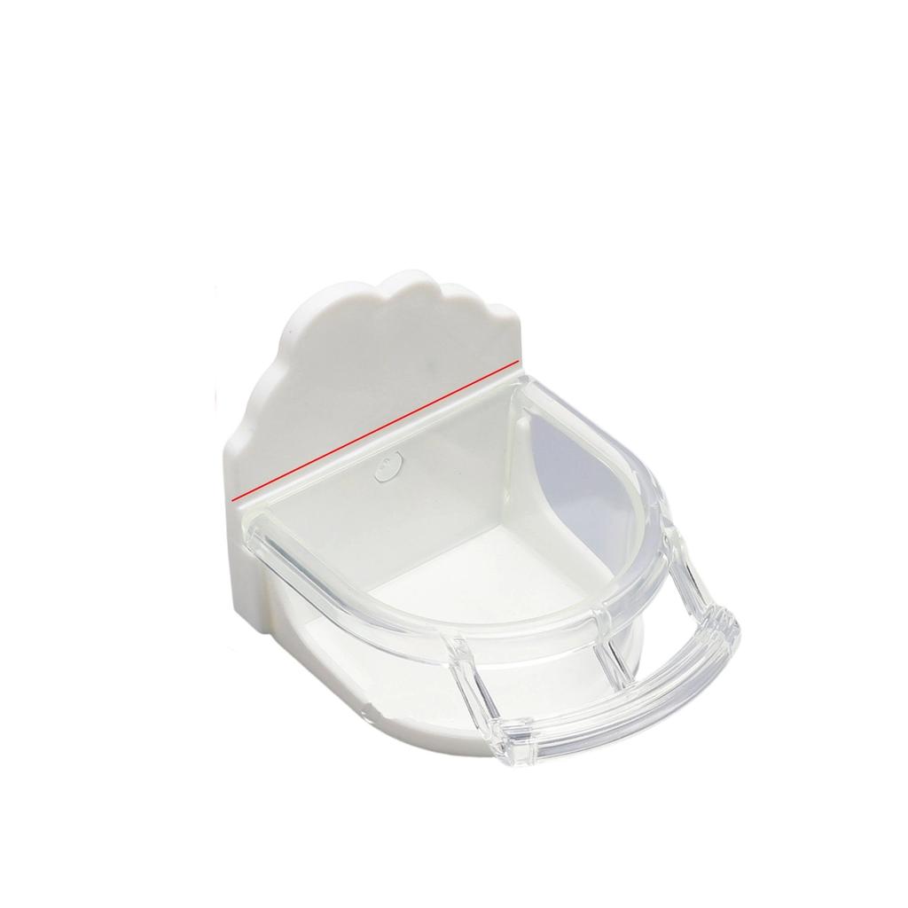 Semicircular Built-in Bird Feeder Bowl Cage Accessory for Parakeet Lovebird