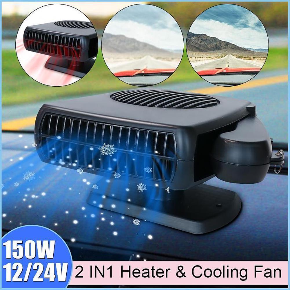 2IN1Car Heater&Cooling Fan 12V 120W/24V 200W Portable Electric Windshield Defroster Defogger Demister,Anti-Fog Heating Dryer
