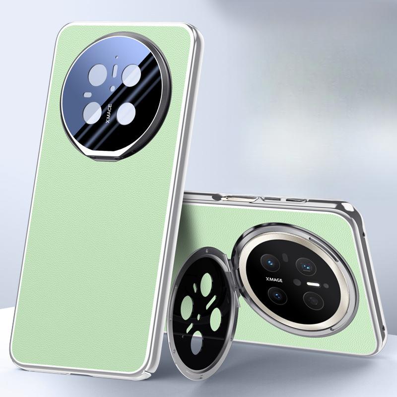 Suitable for Huawei Mate70pro Mobile Phone Case Lens Bracket M70 Full-pack Anti-fall Huawei Business Men's Veil Leather Case