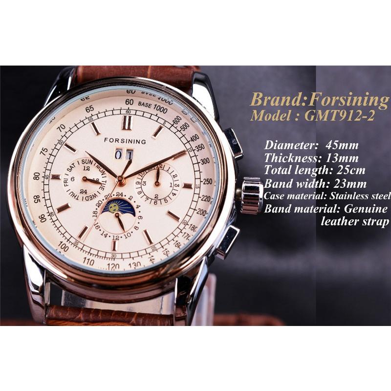 Forsining Herrenmode und Freizeit, multifunktionale Shanghai-Bewegung, mechanische Uhr