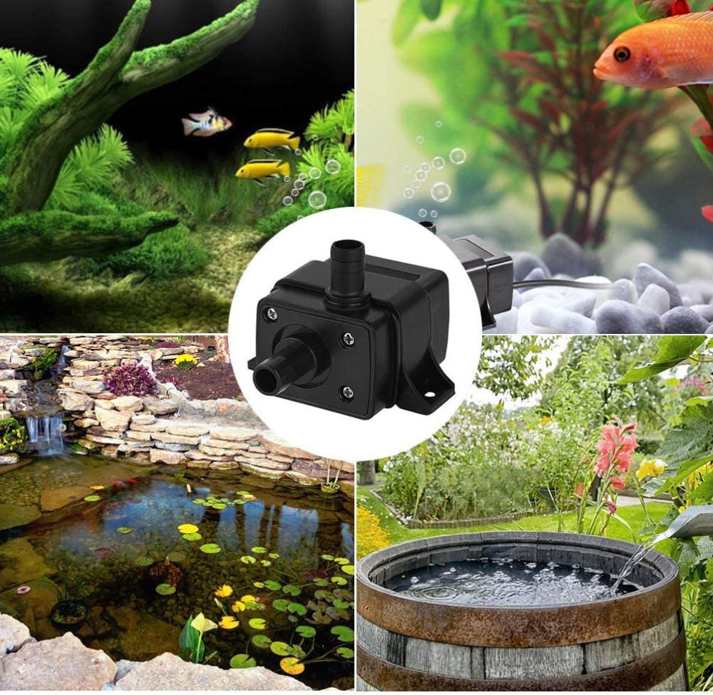 Bürstenlose DC Wasserpumpe Superleise Aquarium Fischtank USB Tauchwasserpumpe Schwarz