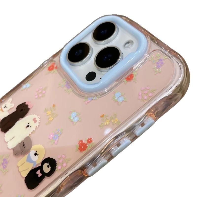 Für Macaron Handyhülle Dopamin für Apple 17promax Wellenförmig 16/15 Rundumschutz Bunt Zweifarbig AIR