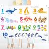DECOWALL Numbers and Animals Wall Stickers Decorative Wall Art for DIY Wall Transfer Stickers for Room Living Kitchen DS12-8076 - Kindergarten,