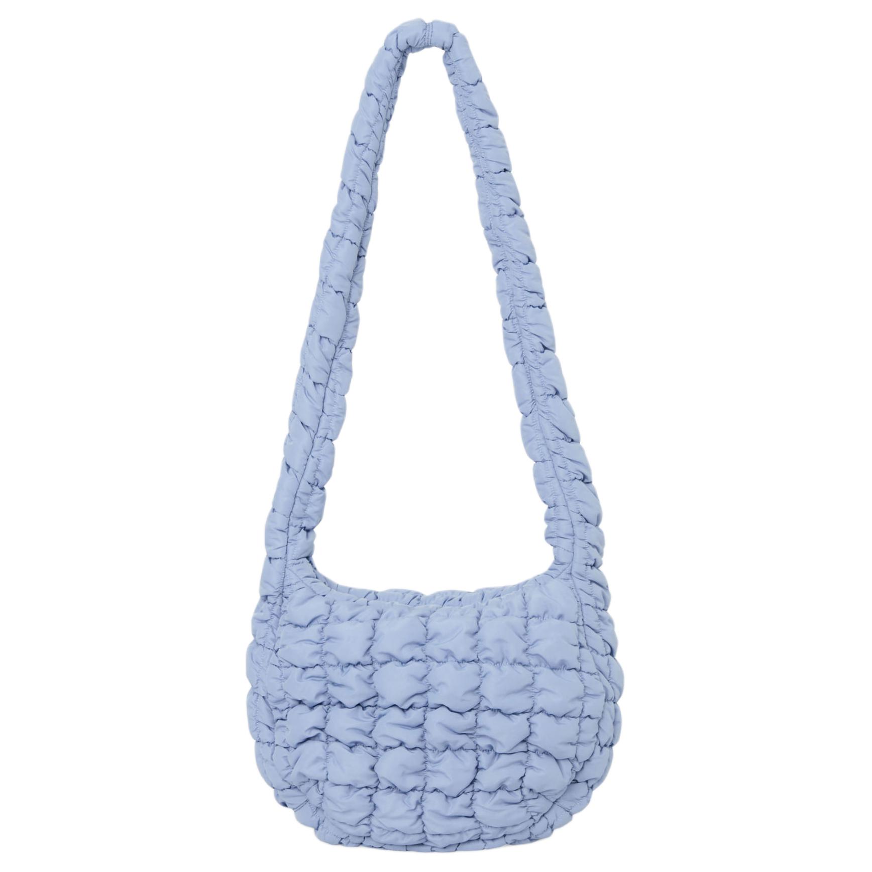 Cos Iconic Quilted Texture Polyester Cloud Bag Shoulder Crossbody Bag Regular Women bags Light-Blue 1213736006 Light Blue