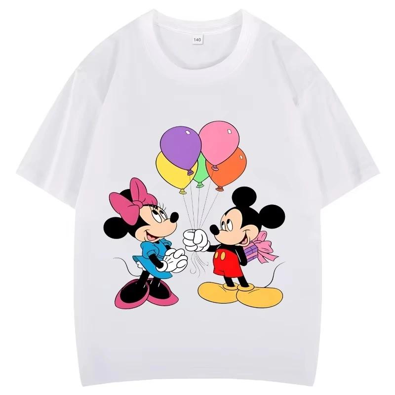 Clothing Summer 2025 Mickey Minnie Mouse Short Sleeve T-shirts Girls Funny Fashion Streetwear Shirt Unisex