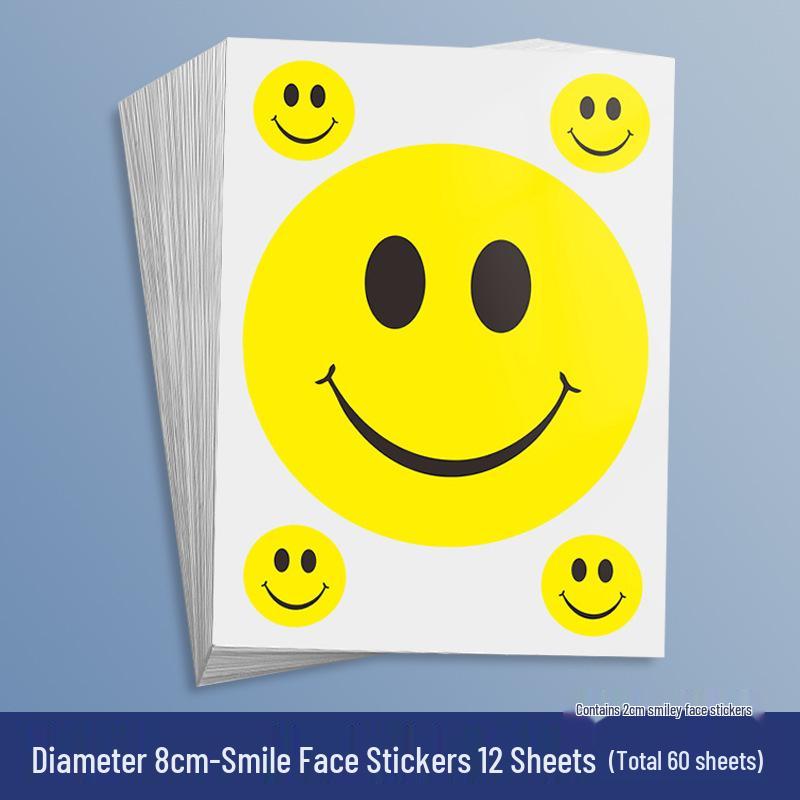 Yellow Star Reward Stickers for Kids - Smiley Face for Self-Discipline & Praise In Elementary School