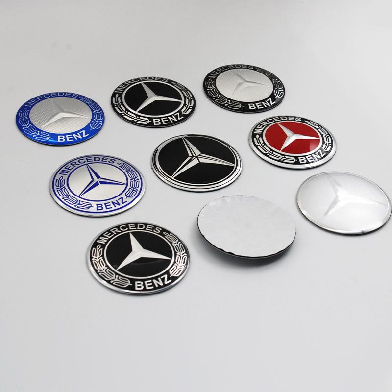 BNXP8 4Pc For Mercedes Benz C180 C200 C260 W124 W126 W140 W168 W176 56mm 60mm 65mm Car Wheel Hub Cap Center Sticker Emblem Badge Decal