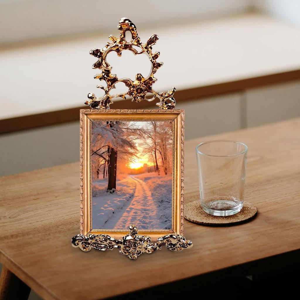 Frame Holder Bracket Storage Rack Picture Stand Alloy Easel Holder for Cabinet Living Room Weddings Tabletop Decorative Plate
