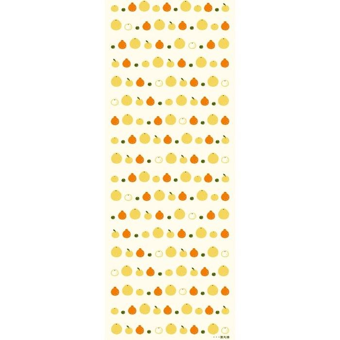 Hamawen Sample Tenugui Citrus Arrangement Yellow Approx. 34cm x 90cm