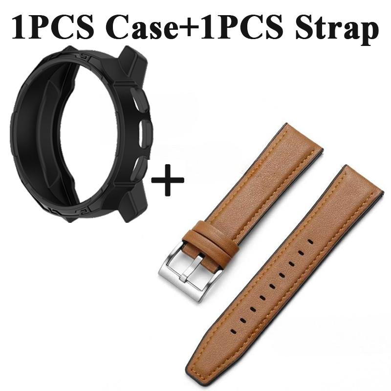 

Для SUUNTO 9 PEAK PRO Vintage Leather Silicone Bracelets Smartwatch WatchBand для SUUNTO 9 PEAK Case Cover and Strap 9 Peak коричневый/чёрный