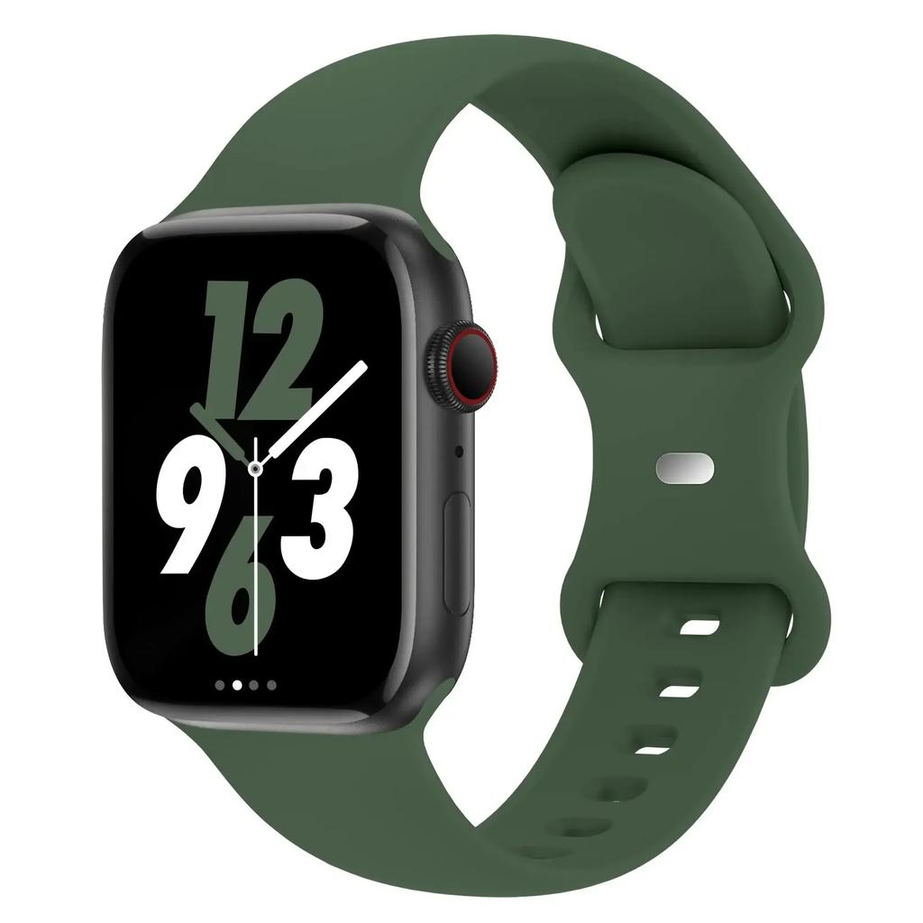 Silikonowy pasek do Apple Watch 44mm 45mm 40mm 41mm 42-38mm 45 mm bransoletka sportowa iwatch series 8 7 6 5 4 3 SE 9 Ultra 2 49mm