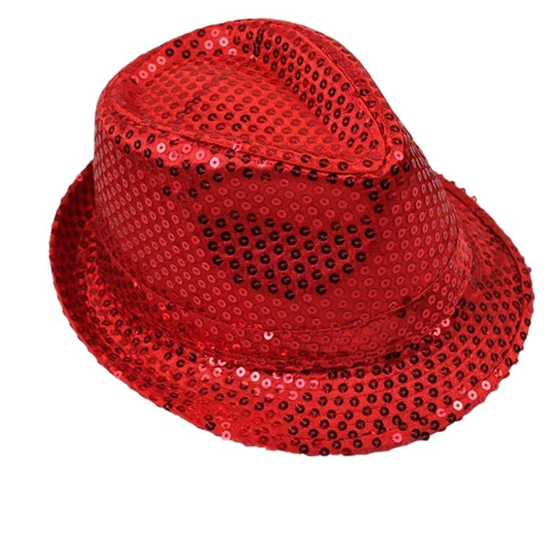 Magic Show Hat Universal For Adults And Children Fashionable Top Hat Silver Sequin Jazz Hat Stage Magic Hat