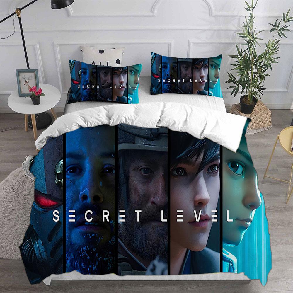 Secret Level Bedding Sets Quilt Bed Cover Comforter Duvet Cover Pillow Case 2-3 Pieces Sets Teenagers Children's Gifts