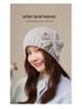 Women's Pure Wool Knitted Hat with Bow - Warm, Fashionable, Ear-Protecting, and Face-Slimming for Autumn and Winter