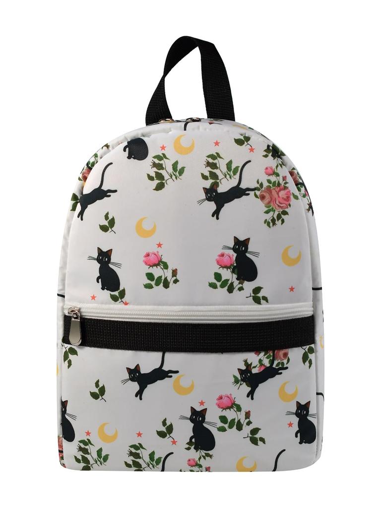 Four Seasons Daily Commuting Black Cat Personalized Trend Fashion Backpack Large Capacity Lightweight Backpack