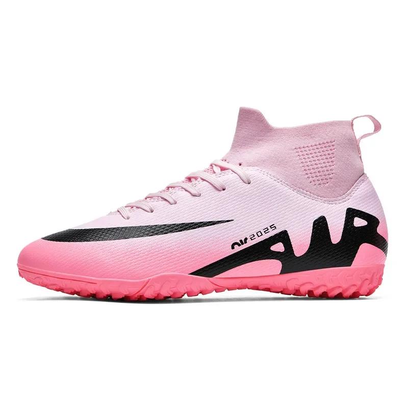 Scarpe da Calcio Rosa alla Moda Uomo Professionale Leggero Calzino Scarpa da Calcio da Uomo Outdoor Antiscivolo Scarpini da Calcio Originali 43