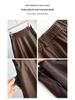 Women's High Waist Lambskin A-Line Midi Skirt - Autumn/Winter 2025 Trendy Leather Umbrella Skirt