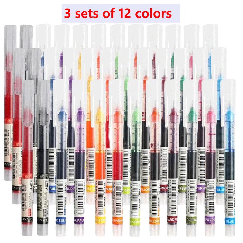 5-50PCS Straight Liquid Color Pen Set, Fine Tip Gel Pens for Drawing Pens for Writing Pen Office Kawaii School Supplies Cute Pen