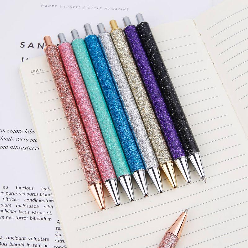 Luxury Bling Metal Ballpoint Pen 1.0mm Glitter Oil Flow Pens Office Supplies