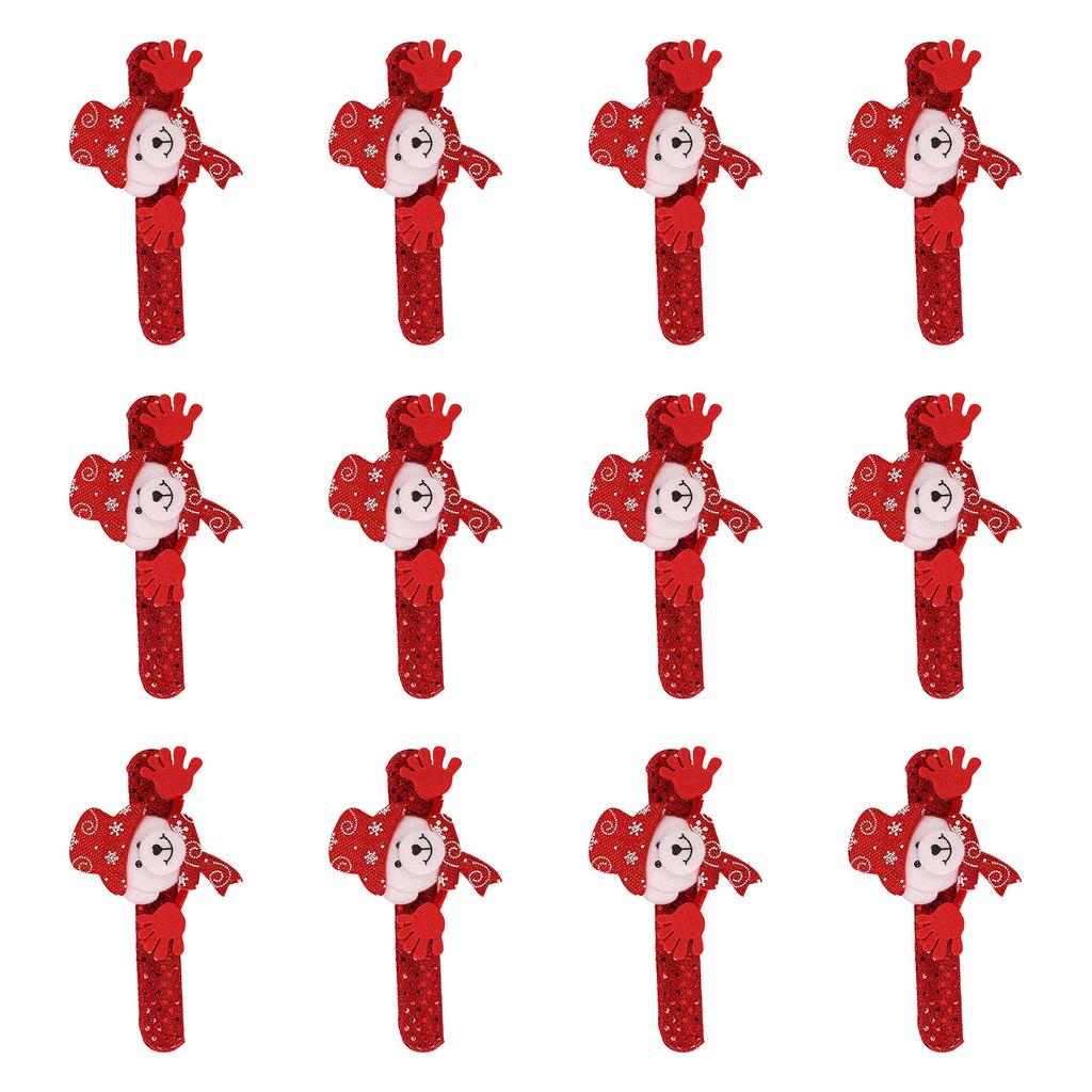 12Pcs Christmas Slap Bracelets Holiday Slap Wristbands For Kids Adult Christmas Party Supplies Stocking Fillers