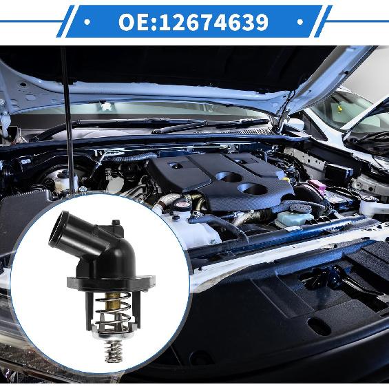 Car Thermostat for Chevrolet Silverado 1500 for GMC Sierra 1500 2014-2018 for Cadillac Escalade 2015-2020 Engine Coolant Thermostat Housing Assembly