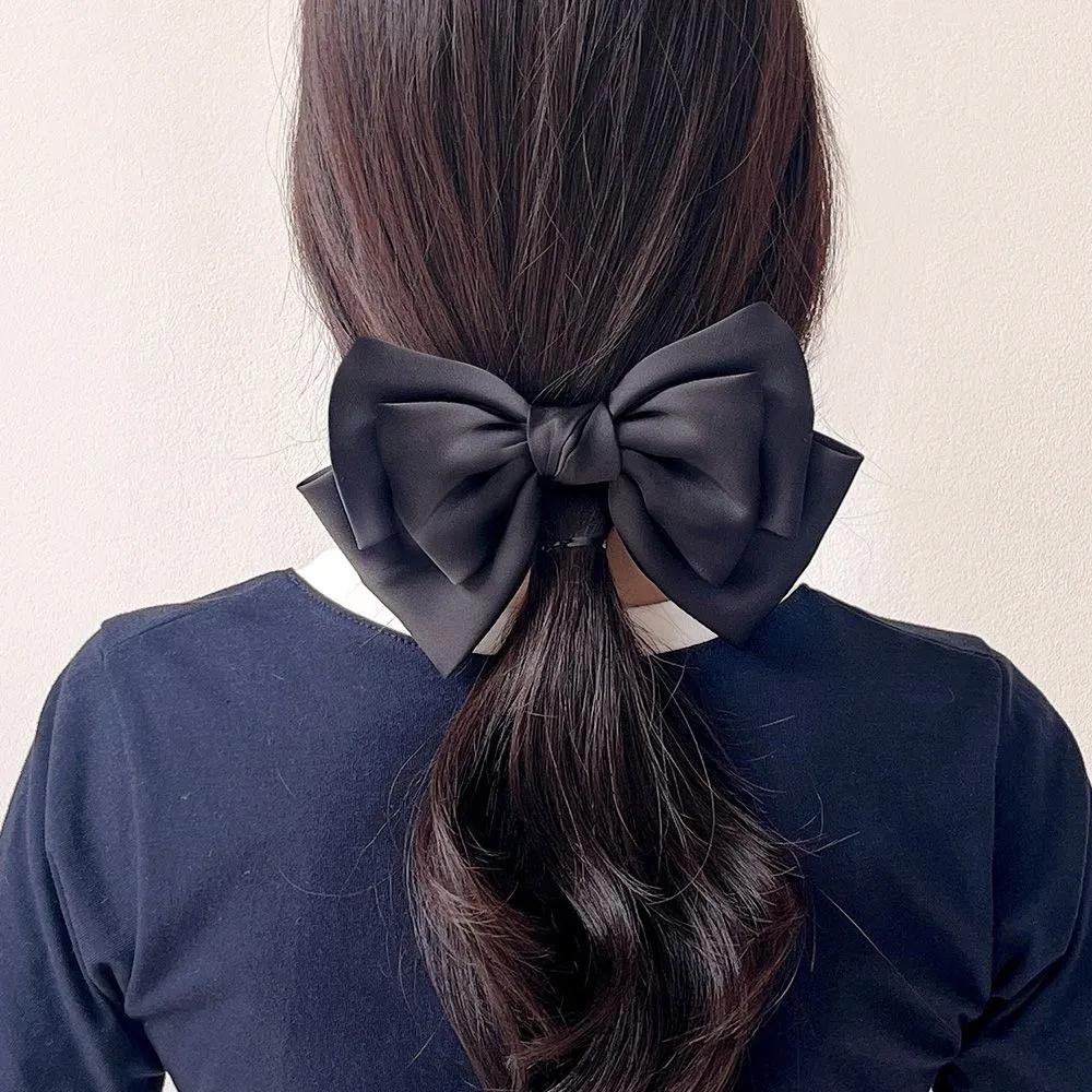 Updo Hairpin Long Hair Hairpin Angel Shushu Silk 3-Tier Knot Hairpin Black